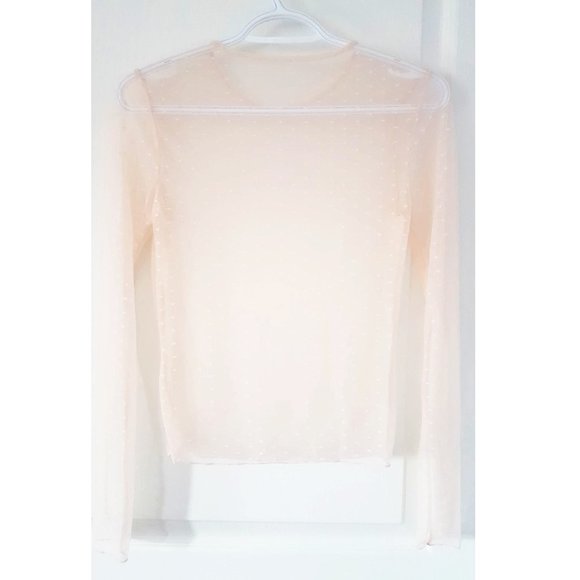 Forever 21 Blush Dotted Mesh Sheer Top - Picture 6 of 7